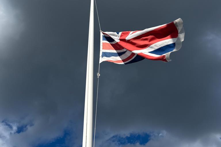 Half-mast Union flag