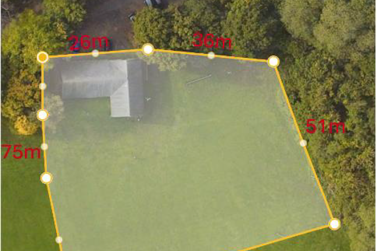 Waterer's Park Pavillion and surrounding area aerial view