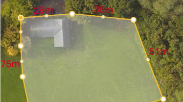 Waterer's Park Pavillion and surrounding area aerial view